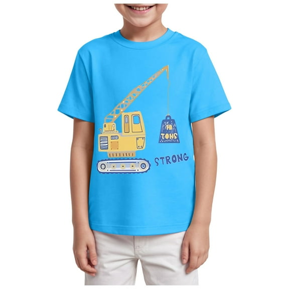 adviicd Boys T Shirts Boys T-Shirts Kids Short Sleeve Crewneck Basic Tees Casual Tops (Sky Blue,5-6 Years)