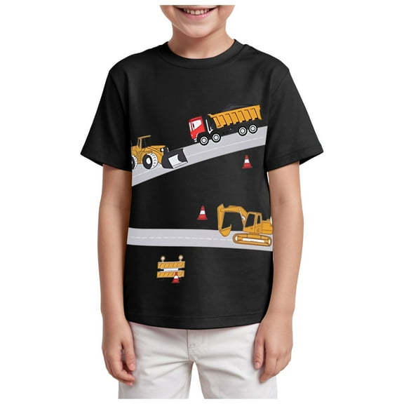 adviicd Boys Tshirts Boys' Everyday Short Sleeve T-Shirts (Black,3-4 Years)