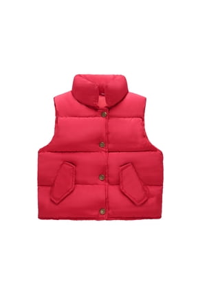 Boys Winter Down Vest Boys Light Weight Down Vest, Kids Lightweight Sleeveless Jacket, Boys Girls Puffer Down Vest (Red,2-3 Years)