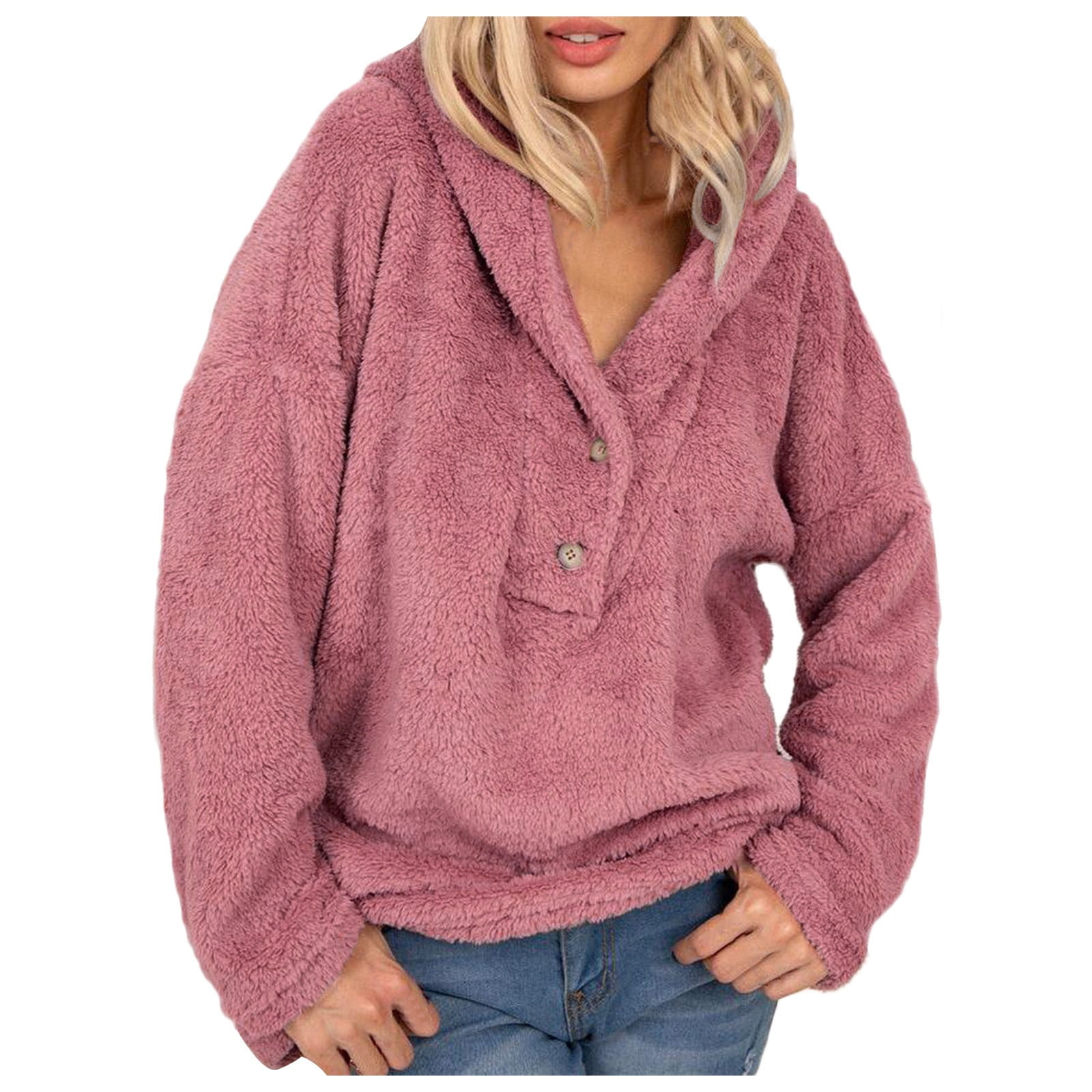 adviicd Brown Hoodie Tunic Sweatshirts for Women Oversized Crewneck