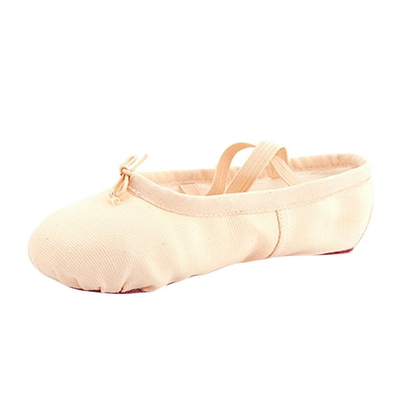 adviicd Canvas Ballet Shoes Toddler Girls Ballet Slippers No-Tie Boys Dance Shoes (B,9-9.5 Years)