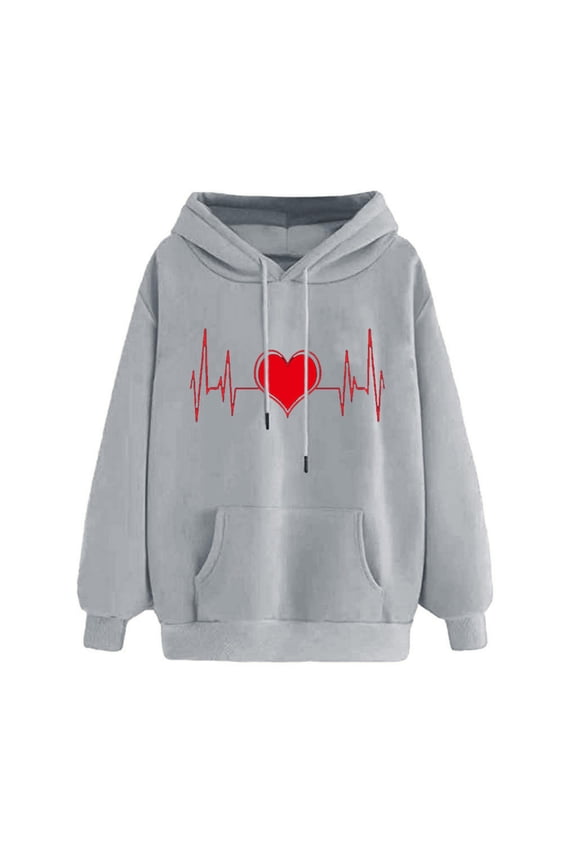 Casual Red Hoodie Women Hoodies V Neck Long Sleeves Solid Color Sweatshirts Drawstring Casual Loose Pullover Fall Tops Blouses