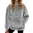 thumbnail image 1 of adviicd Cat Dog Pouch Hoodie for Women Fleece Pet Carrier Kangaroo Pouch Sweatshirts With Large Pocket Pullover Warm Cozy Outerwear Coat (Grey, L), 1 of 5