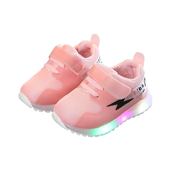 adviicd Children's Casual Shoes Boys Breathable Non-Slip Light Sneakers Unisex Luminous Sneakers for Girls Sport Running Shoes (Pink,4-4.5 Years)