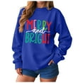 thumbnail image 1 of adviicd Christmas Sweatshirt for Women Merry and Bright Sweaters Crewneck Fashion Winter Pullover (Blue, XL), 1 of 6