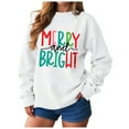 thumbnail image 1 of adviicd Christmas Sweatshirt for Women Merry and Bright Sweaters Crewneck Fashion Winter Pullover (White, XXL), 1 of 6