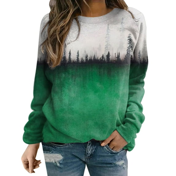 adviicd Crop Sweatshirts For Women Womens Plus Size Tie Dye Sweatshirt Casual Long Sleeve Crew Neck Colorblock Pullover Tops Trendy