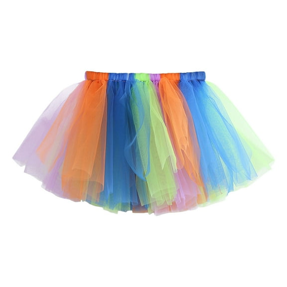 adviicd Dance Skirts for Girls Girls' Polka Dot Tutu Glitter Ballet Triple Layer Tulle Dance Skirt (Blue,2-3 Years)