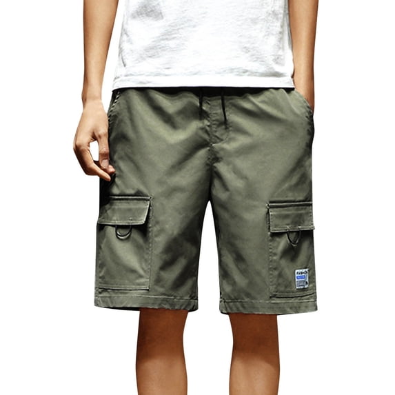 adviicd Denim Shorts Men's Slim-Fit 9" Flat-Front Comfort Stretch Chino Short Male Cargo Shorts