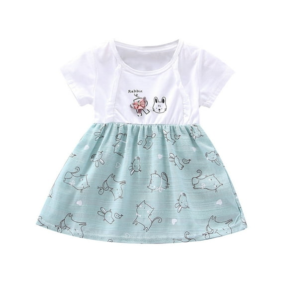 adviicd Dinosaur Toddler Dress Dresses Cat Cartoon Flower Girls Princess Baby Print Dress First Birthday Dress Girl