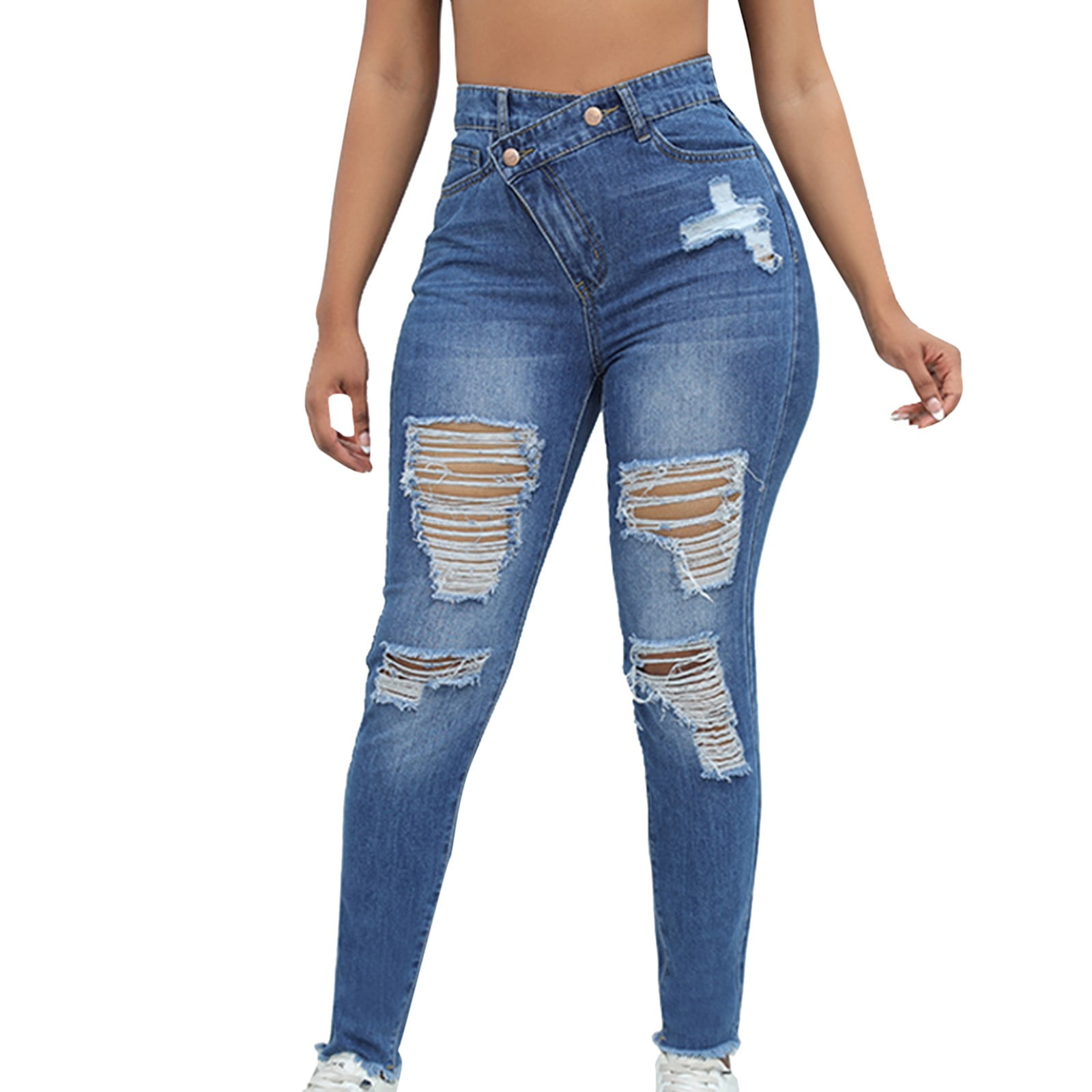 High Elastic Belt Skinny Jeans