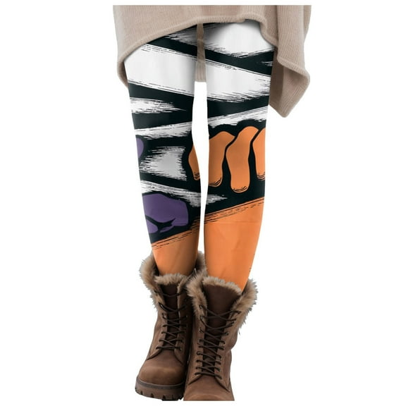 adviicd Essential Halloween Leggings for Women - Flattering Fit with Supportive Tummy Panel (White, S)