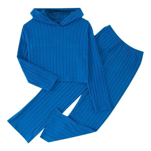 adviicd Fall Outfits for Girls Fall Outfits for Toddler Girls Two Piece Top and Pants Sets for Baby Girls Clothing (Blue,8-9 Years)