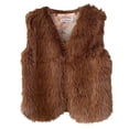 thumbnail image 1 of adviicd Fashion Women Faux Fur Vest Sleeveless Jacket Winter Warm Coats Outwear Comfy Soft Waistcoat (Brown, M), 1 of 7