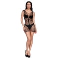 thumbnail image 1 of adviicd Fishnet Bodysuit For Women Womens Hollow Fishnet Lingerie Hot Mini Dress Tube Chemise Bodysuit Black One Size, 1 of 5