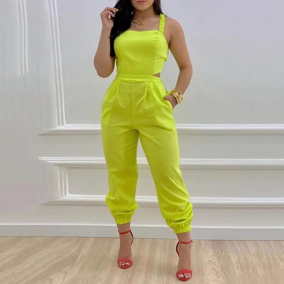 adviicd Formal Jumpsuits For Women Women Yoga Jumpsuits Workout Ribbed Long Sleeve Sport Jumpsuits Yellow S