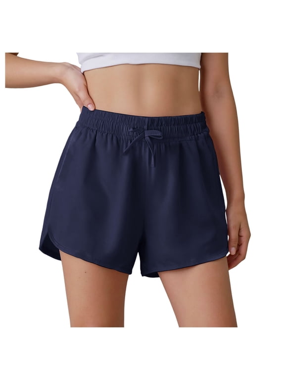 Girl Shorts Youth Girls Athletic Shorts Active Shorts Big Girl Summer Sports Shorts for Running Dance (Navy,8-9 Years)