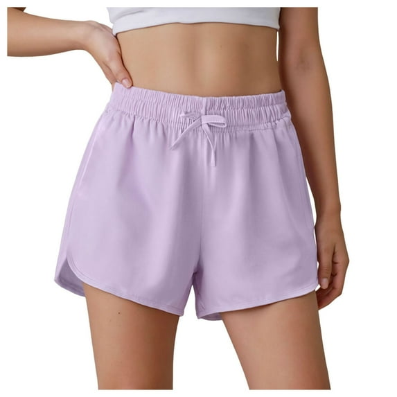 adviicd Kids Shorts Girls Girls Athletic Shorts High Waisted Dance Shorts Comfy Workout Gymnastics Shorts (Purple,8-9 Years)