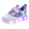 thumbnail image 1 of adviicd Girls Athletic Shoes Toddler Boys Girls Light Up Shoes LED Flashing Lightweight Mesh Breathable Adorable Running Sneakers (Purple,2.5-3 Years), 1 of 6
