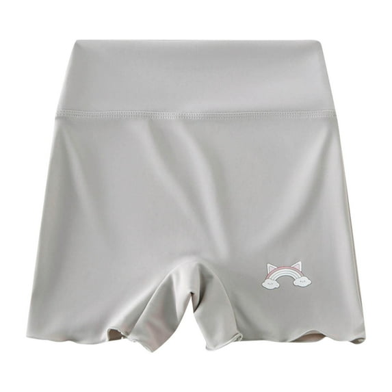 adviicd Girls Shorts Girls Bike Shorts Kids Basic Summer Shorts for Running Dance (Grey,4-5 Years)