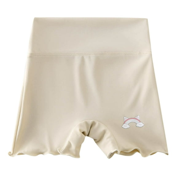 adviicd Girls Shorts Girls Bike Shorts Kids Basic Summer Shorts for Running Dance (Khaki,4-5 Years)