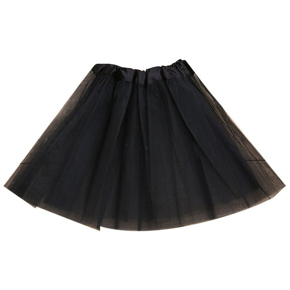 adviicd Girls Skirts Girls' Polka Dot Tutu Glitter Ballet Triple Layer Tulle Dance Skirt (Black,2-8Years)