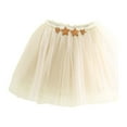 thumbnail image 1 of adviicd Girls Skirts Toddler Girls Layered Tutu Skirt Sparkling Sequin Tulle Dance Skirts (Beige,3-4 Years), 1 of 4