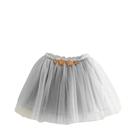 adviicd Girls Skirts Toddler Girls Layered Tutu Skirt Sparkling Sequin Tulle Dance Skirts (Grey,1-2 Years)