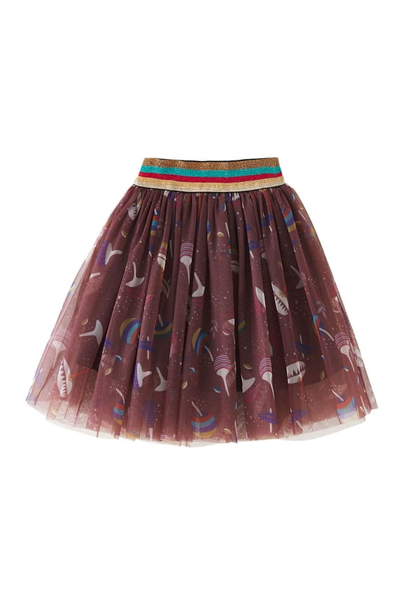 Girls Skirts Tutu Skirt Dress up for Girls Purple Polka Dot Tulle Skirt for Birthday Party, Spring Easter Princess Party, Ballet Dance (Coffee,3-4 Years)