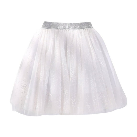 adviicd Girls skirts Neutral Baby Clothes Girl's Vintage A-line Printed Pleated Flared Midi Skirt with Pockets White 9-10 Years