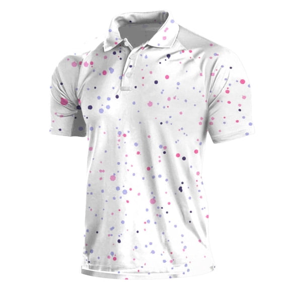 adviicd Golf Polo Shirts for Men Mens Polo Shirts Moisture Wicking Dry Fit Performance Mens Golf Shirt Regular Fit Fashion Short Sleeve Polo (Hot Pink,XXXXL)