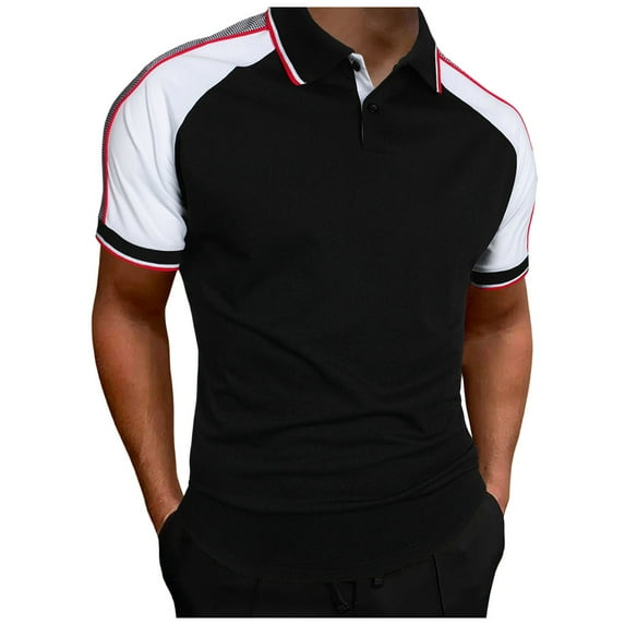 adviicd Golf Shirts for Men Dry Fit Men's Zipper Polo Shirt Casual Knit Short Sleeve Polo T Shirt Classic Fit Shirts Red,M