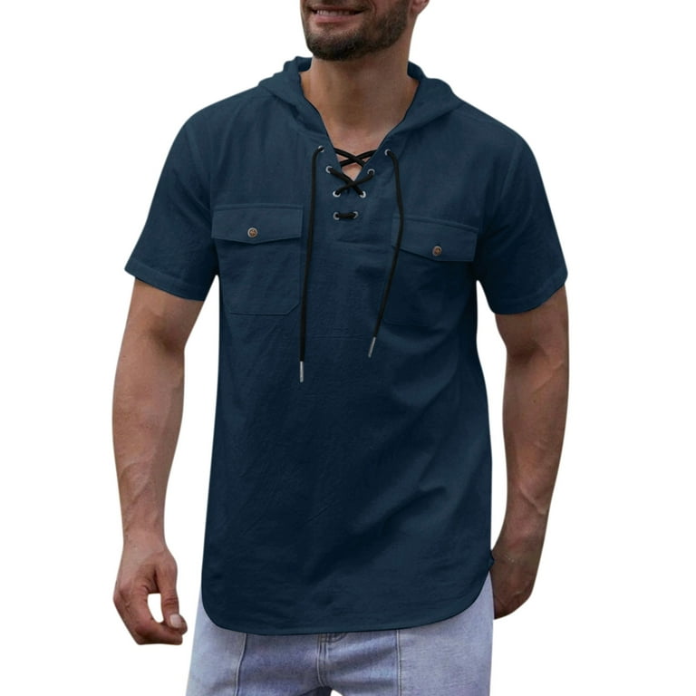 adviicd Grunt Style Shirts For Men Men's Fishing Shirts with Zipper Pockets  UPF 50 Lightweight Cool Short Sleeve Button Down Shirts for Men Casual  Hiking Navy M 