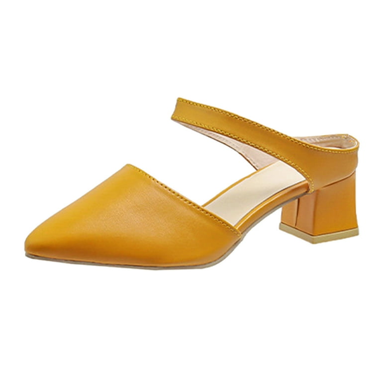2 inch yellow heels cheap