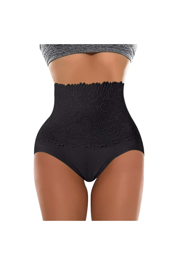 High Waist Panties Women's Briefs Girl Ultra Soft Postpartum Cotton Panties Underwear Black 6X-Large
