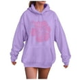 thumbnail image 1 of adviicd Hoodies for Women Oversized Printed Sweatshirts Fall Fashion Outfits 2025 Casual Sweaters Tops Workout Winter Clothes (Purple, L), 1 of 6