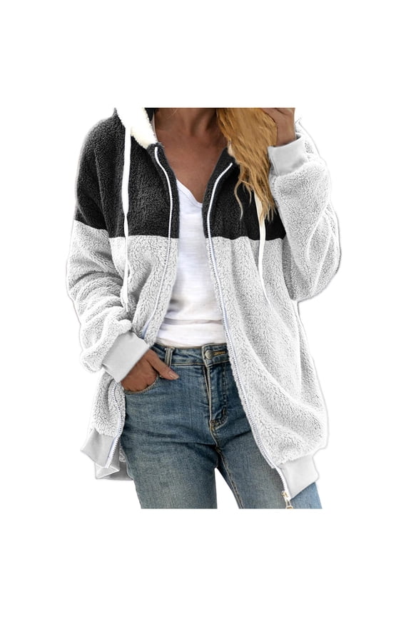 Jackets For Women Microfiber Jacket Women's Coat Stitching Three- Pocket Soft Hooded Pullover Womens Lightweight Jackets Winter Coats