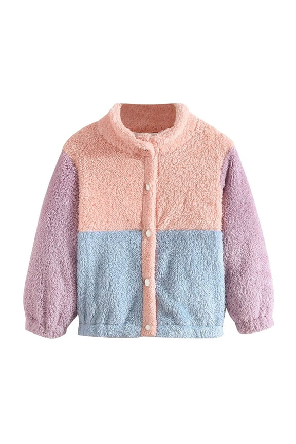 Jackets for Girls Kids Varsity Jacket Button Down Baseball Jackets Casual Lightweight School Jock Jacket for Girls Boys (Pink,3-4 Years)