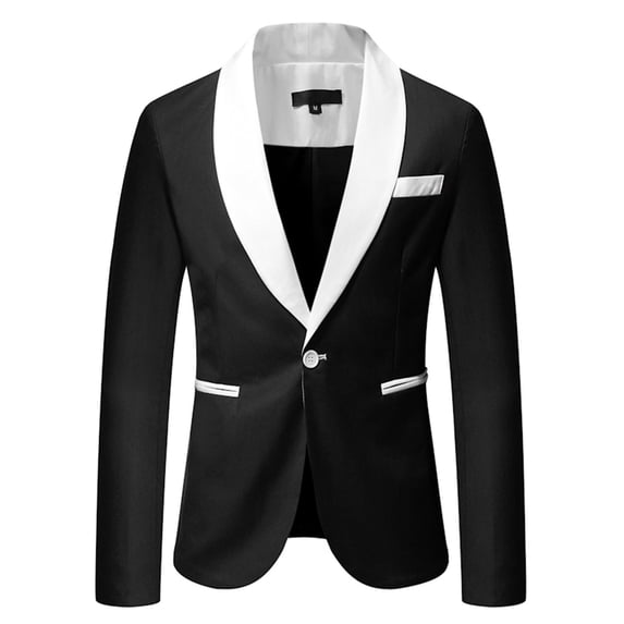 adviicd Jackets for Men 5 Piece Tuxedo Suits for Men Mens Open Slim Fit One Button Contrast Color Suit Jacket Shawl Lapel