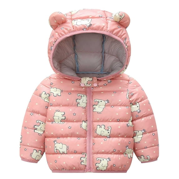 adviicd Jackets for Toddler Girl Lightweight Warm Canvas Windbreaker Pink,100
