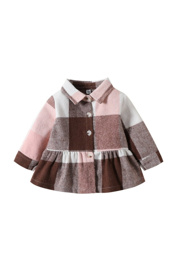 Jean Jackets Girls Girl's Graphic Button Front Collared Drop Shoulder Long Sleeve Denim Jacket (Red,6-9 Months)