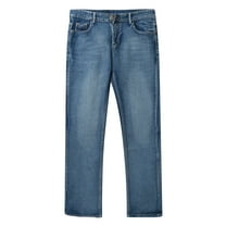 adviicd Mens Jeans Slim Fit Men's Relaxed Fit Flex Jeans (Blue,L)