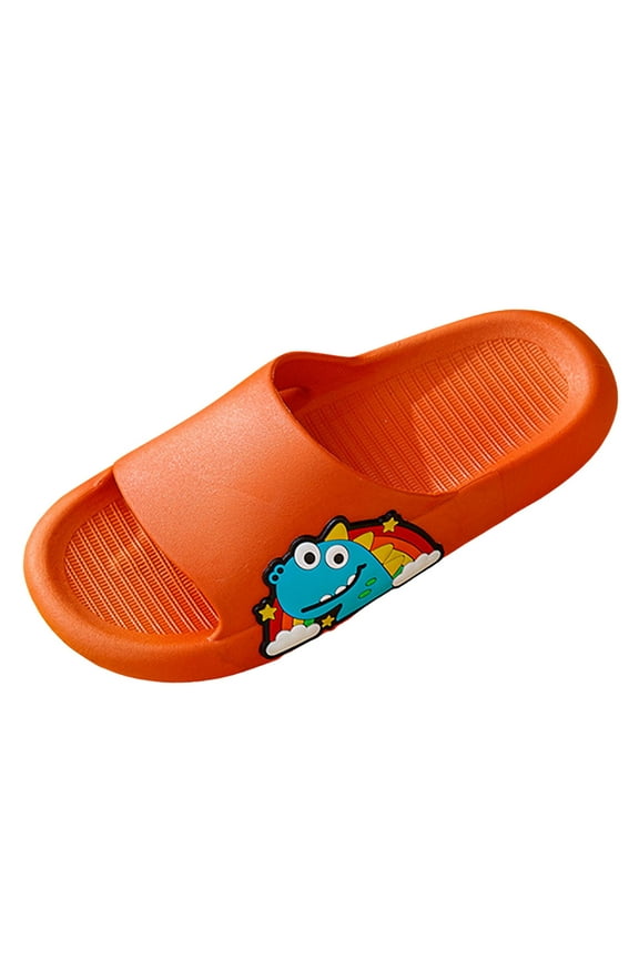Kids Cloud Slides Girls & Boys Flip Flops Slip On Beach Slippers Youth Pool Shower Shoes Summer Slippers (Orange,40)