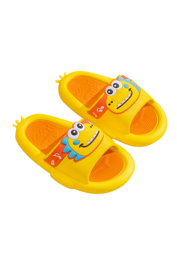 Kids Cloud Slides Girls Boys Slip On Slide Slippers Comfort Non-Slip Thick Sole Slippers Summer Shower Shoes Pool Beach Water Shoes (Yellow,10.5)