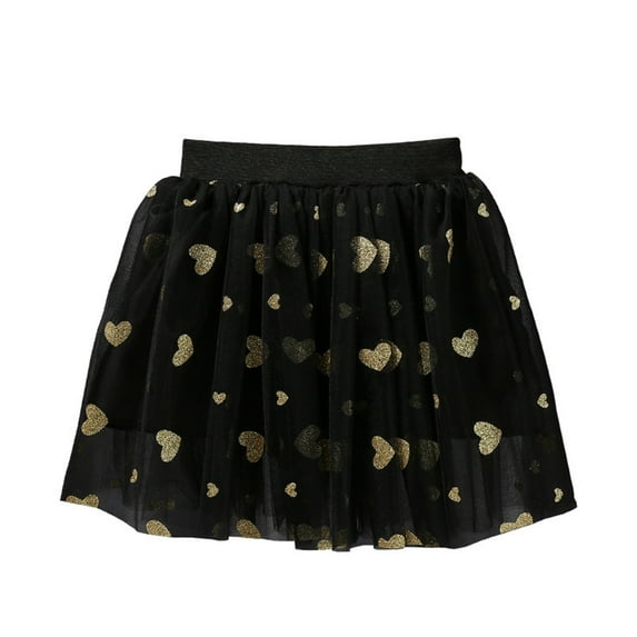 adviicd Kids Skirt Girl Sparkly Metallic Mini Skirt Princess Teen Disco Dance Pleated Skirts (Black,4-5 Years)