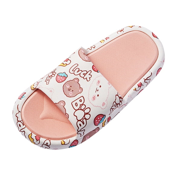 adviicd Kids Slippers Girls Cloud Slides for Kids, Shower Slippers Bathroom Pool Sandals,Boys Girls Comfy Thick Sole Slippers,Summer Non-Slip Beach Shoes (Pink,34)
