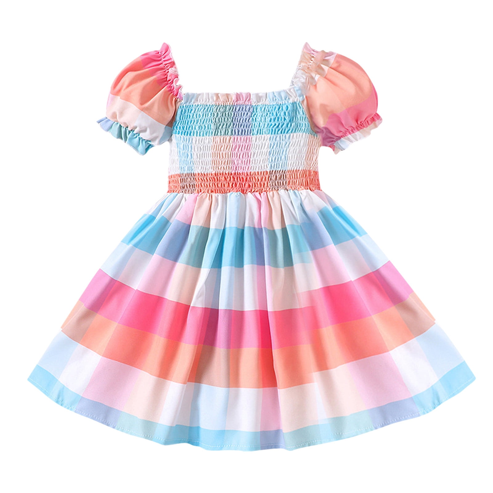 adviicd Kids Summer Dresses for Girls Girls Party Dress Short Sleeve ...