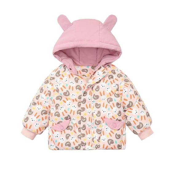 adviicd Kids Winter Jacket Winter Coats for Girls Hooded Waterproof Kids Toddler Girls Puffer Jacket (Pink,14-15 Years)