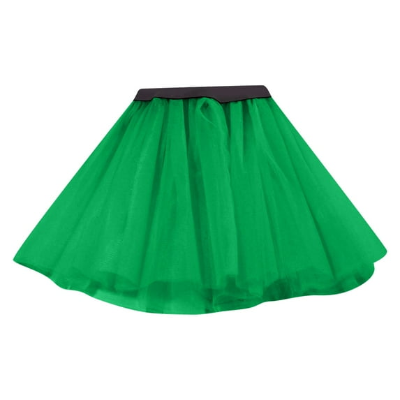 adviicd Layered Tulle Girl Sparkly Metallic Mini Skirt Princess Teen Disco Dance Pleated Skirts (Green,3-8 Years)