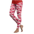 thumbnail image 1 of adviicd Leggings for Women High Waisted Christmas Print Yoga Pants Ankle Length Warm Leggings Soft Brushed Pants (Pink, M), 1 of 4